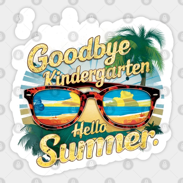 Goodbye Kindergarten Hello Summer Sticker by mdr design